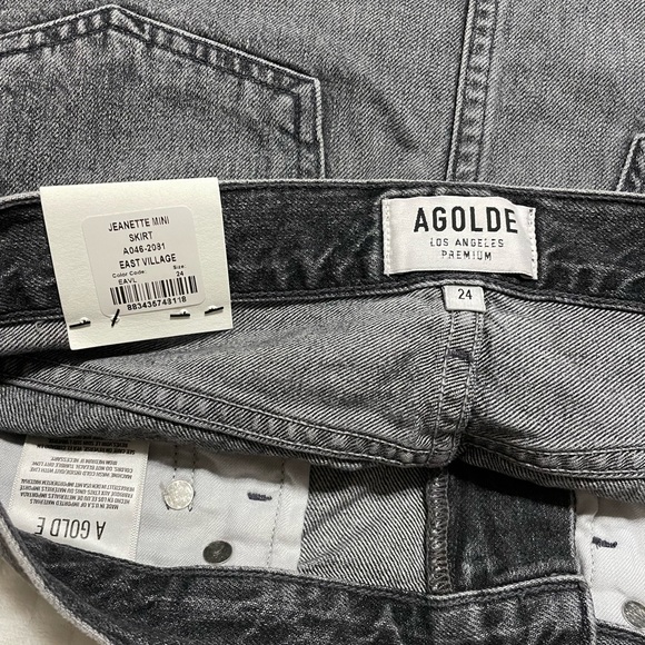 AGOLDE Jeanette Denim Mini Skirt in East Village Grey - Picture 4 of 9